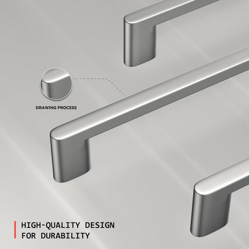 homdiy 5 Pack Brushed Nickel Cabinet Pulls 5 inch Hole Center Nickel Kitchen Cabinet Pulls Drawer Handles for Dresser Cupboard Living Room...