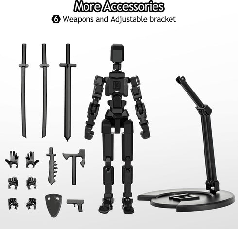 ?Assembled? T13 Action Figure, Samurai Style Titan 13 Action Figure Set with Bracket and 6 Weapons Dummy 13 Action Figure Nova 13 Lucky Multi-Join...