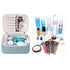 Narwey Travel Makeup Bag Large Cosmetic Bag Make up Case Organizer for Women (Greyish Blue)...