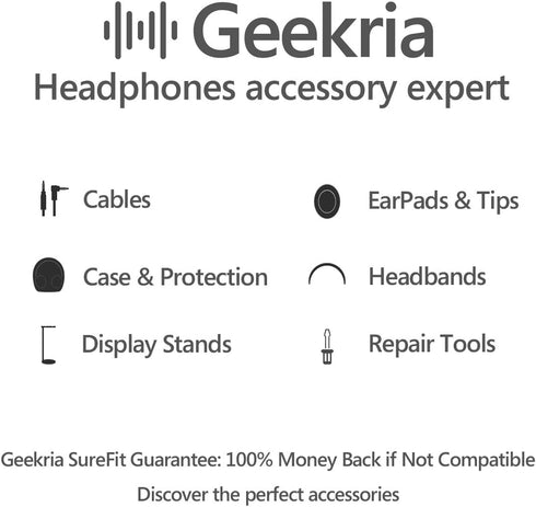 Geekria 2 Pairs Flex Fabric Headphone Covers - Product Safety Certified - Washable & Stretchable Sanitary Protectors for Over-Ear Headsets, Sweat ...