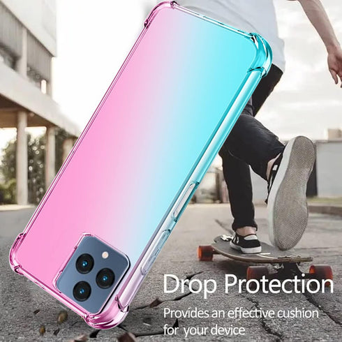 Osophter for T-Mobile Revvl 6 5G Case Clear Transparent with 2pcs Screen Protector Reinforced Corners TPU Shock-Absorption Flexible Cell Phone Cov...