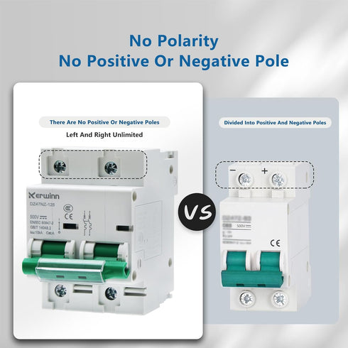 Miniature Circuit Breaker 500V DC circuit breaker 2Pole 100Amp smart circuit breaker DIN Rail Mount for Marine power systems,solar photovoltaic sy...