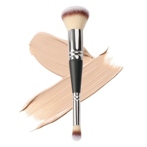 Dual-ended Foundation Brush Double Ended Kabuki Brush Concealer Brush Ideal for Liquid,Powder,Cream,Blending,Buffing,Concealer Sliver...