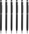 MECCANIXITY 6pcs Metal Stylus Pen Ballpoint Pen 2 in 1 Universal Retractable Ink Pen with Stylus Tips for All Capacitive Touch Screen Device, Blac...