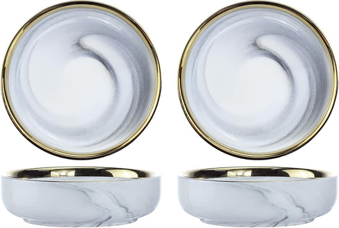 Colias Wing 3.5 Inch Elegant&Attractive Marble Pattern Stylish Design Multipurpose Porcelain Side Dish Bowl Seasoning Dishes Soy Dipping Sauce Dis...