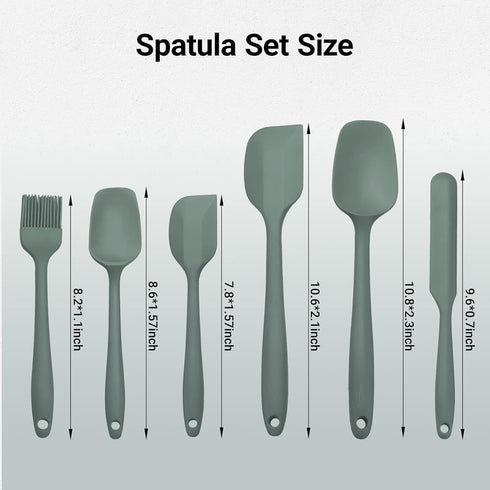 Silicone Spatula Set of 6, Rubber Spatulas Silicone Food Grade, Kitchen Utensils Set Heat Resistant Nonstick Easy to Clean Dishwasher Safe for Bak...
