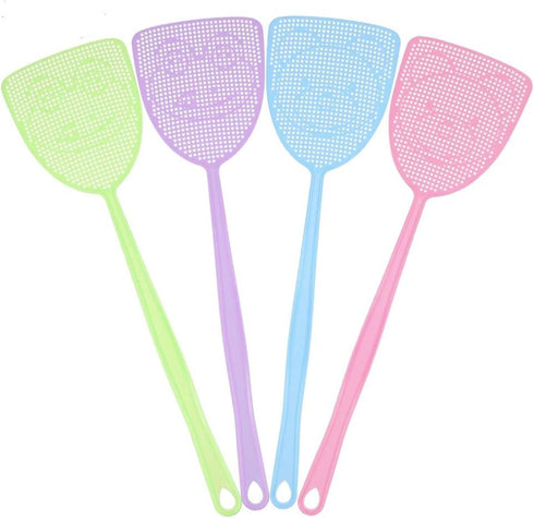 Fly Swatter, 4 Pack Strong Plastic Fly Swat Set Heavy Duty with Long Flexible Handle Multi Pack Assorted Colors...