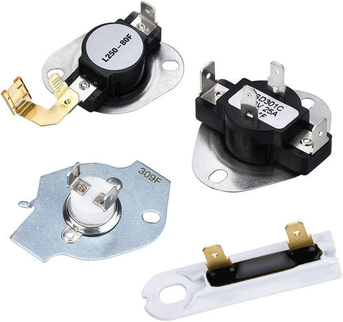 3977393 Dryer Thermal Fuse 3387134 Dryer Cycling Thermostat 3392519 Dryer Thermal Fuse 3977767 Dryer Thermostat Compatible with Whirlpool Dryers, Replacement Parts # WP3387134 WP3977767 WP3977393