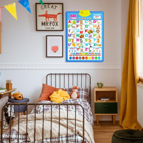 QUOKKA Educational Toys for Kids 5-7 Year Old - Vertical ABC Learning Wall Chart for Toddlers Age 3 4 6+ - Interactive Speech Therapy Poster Boy G...