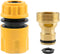 Garden Mixer Tap Hose Fitting Set, 1pcs Hose End Connector 1pcs Tap Adaptor, for 1/2" Plastic Quick Connector and Standard Threaded Tap, for Irrig...