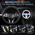 Black Steering Wheel Cover?with Woven Pattern ?Anti-Slip, Safety, Soft, Breathable, Adaptable to 14.5-15 inches Steering Wheel...