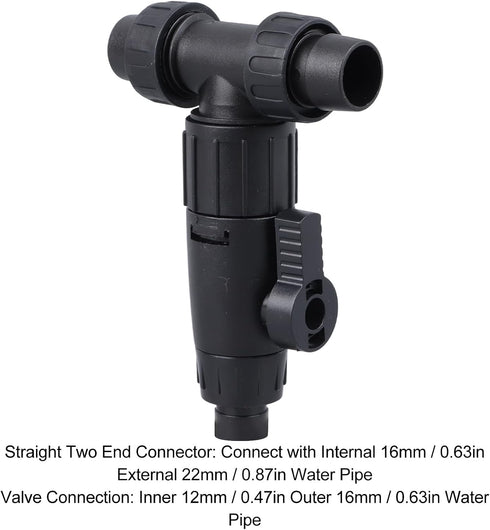 HEEPDD 3 Way Aquarium Valve, Adjustable T Hose Connector Water Flow Control Compatible with 16/22 Hose for Easy Water Changes...
