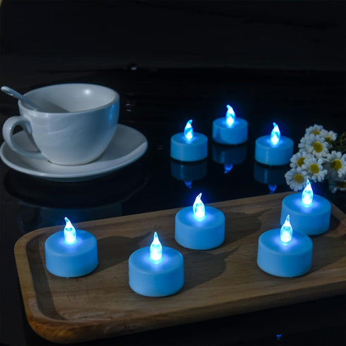 Battery Operated Tea Lights Candles-LED Flameless Flickering Votive Electric Candle lamp Long Lasting 200 Hours,24 Pack Realistic and Bright for S...