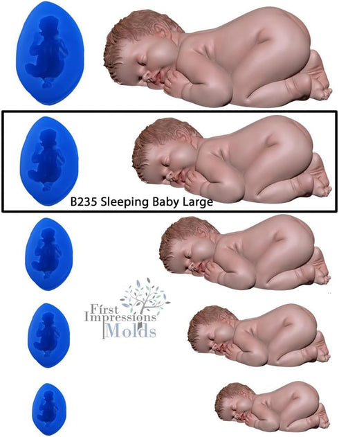 Sleeping Baby 4 Large Silicone Mold B235 by First Impressions Molds...