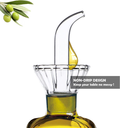 HAIZEEN 18 oz/550ml Olive Oil Dispenser Bottle/Oil Bottle Dispenser/Oil Cruet, Olive Oil Dispenser Oil Bottle Glass with No Drip Bottle Spout....