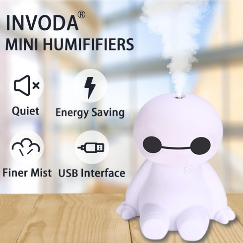 INVODA Small Humidifier Cool Mist Portable Desk Humidifier USB Personal Mini Humidifiers for Bedroom Office Car Plants...