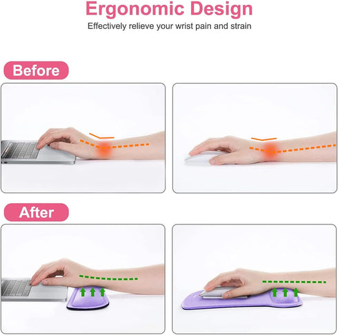 MOSISO Wrist Rest Support for Mouse Pad & Keyboard Set, Ergonomic Mousepad Non-Slip Base Home/Office Pain Relief & Easy Typing Cushion with Neopre...