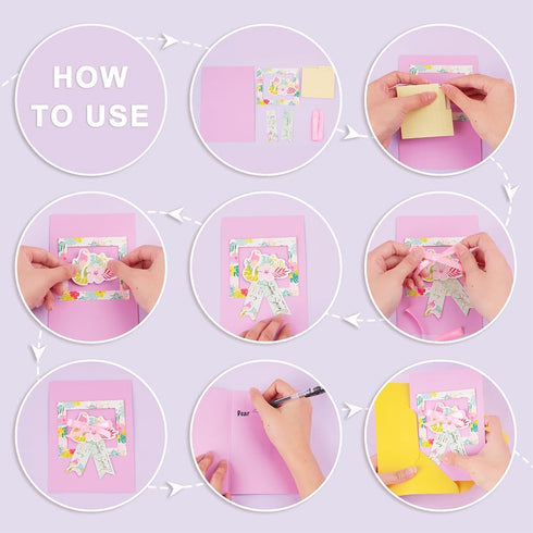 AHANDMAKER Handmade DIY Greeting Card Kits 15 Blank Cards 15 Colorful Envelopes DIY Greeting Card Making Kit Giftable DIY Greeting Card for Teache...