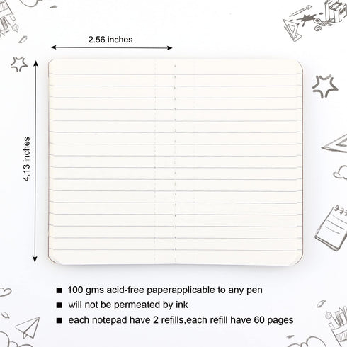 Leather Small Travel Journal Notebook, Vintage Daily Journal notebook Lined Paper, Handmade Mini Leather Notepad for Women & Men(2 pack/brown*2)...