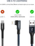 iPhone Charger Lightning Cord 3Pack 1FT 3FT 6FT Right Angle MFi Certified Cable Braided USB Charging Wire High Speed Black......