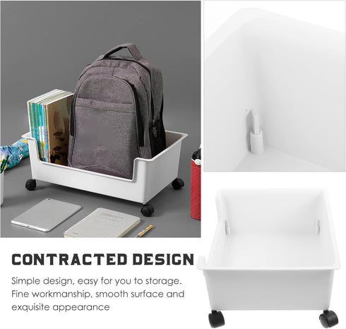 SEWACC Home Decor Office Decor Under Desk Rolling Cart with Wheel Desktop Organizer Table Small Nightstand Under Desk Office Storage Bookshelf Mob...