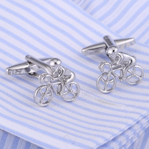 Bicycle Cufflinks for Men, Bicycle Bike Cufflinks, Cycling Cyclists Cuff Links, Racing Cyclist Shirt Tuxedo Cufflinks, Best Man Cufflinks, Silver ...