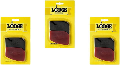 Lodge Polycarbonate Red and Black Pan Scraper, Set of 6...