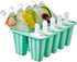 Popsicle Molds 10 Pieces Silicone Ice Pop Molds Popsicle Mold Reusable Easy Release Ice Pop Maker(10 Cavities-Green)...