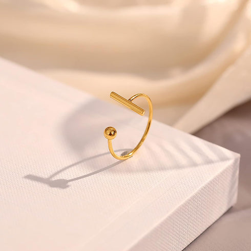 Chunky Dome Ring Stainless Steel Statement Rings for Women Teen Girls Irregular Geometric Rings Titanium Stackable Rings Adjustable Knuckle Midi R...