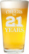 Veracco Cheers To 21 Years Twenty First Pint Beer Glass 21st Birthday Gift For Him Her (Clear, Glass)...