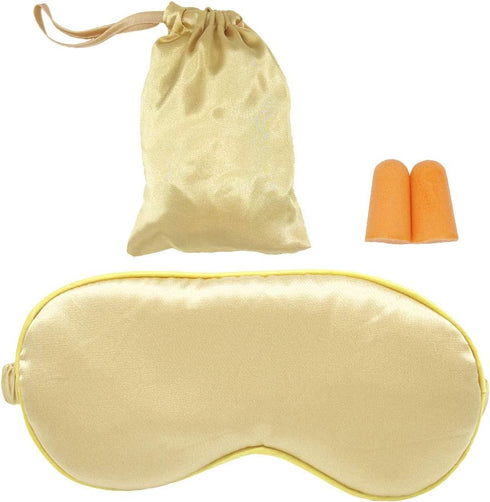 HappyDaily Beautiful Silk Sleep Mask with Luxury Travel Pouch and Ear Plug - Soft and Comfortable Eye Shade Eye Cover for Full Night Sleep,Nap,Tra...