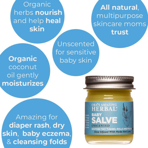 Baby Salve, Diaper Balm Ointment, Newborn Salve, Natural Baby Cream with Calendula, 1 oz Travel Size, Ora's Amazing Herbal...