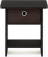 Furinno Dario End Table / Side Table / Night Stand / Bedside Table with Bin Drawer, 1-Pack, Espresso/Brown...