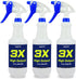 3X High Output Heavy Duty Spray Bottles for Cleaning Solutions, 3 Pack, 32 oz Professional Industrial Spray Bottles for Commercial, Household Clea...