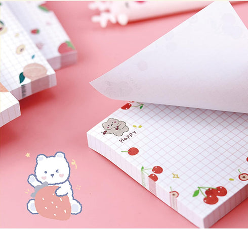 4 Pack Sticky Notes Cute Sticky Memo Pads 3x3inch Kawaii Fruit Sticky Note Pad Self-Stick Notepad Stickies 80 Sheet/Pad (A-Fruit)...
