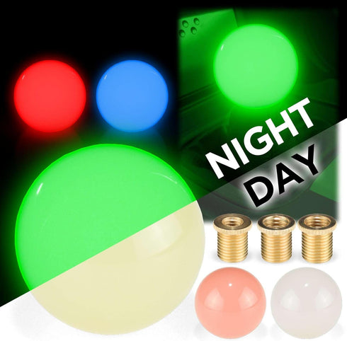 Glow Green Auto Car Shift Knob Round Ball Weighted Manual Gear Stick Shifter Adapter JDM Universal...