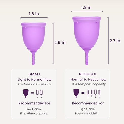 EcoBlossom Reusable Menstrual Cup Set - The Most Reliable Medical Grade Silicone Period Cups - Comfortably use for 12 Hours (2 Regular Cups)...