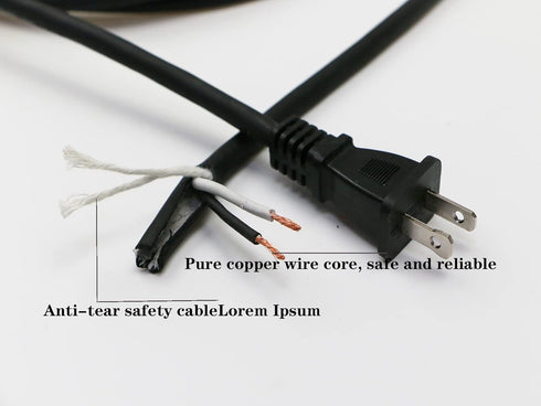 10 Feet Power Tool Cord Replacement,2 Prong 16AWG Oil Resistant Waterproof Rubber Flexible Cord (3.1Meters,Black) (16A2Prong)...