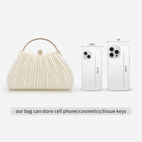 Clutch Purses for Women Evening Bags With Detachable Chain Strap for Cocktail Party Wedding with Pleated...