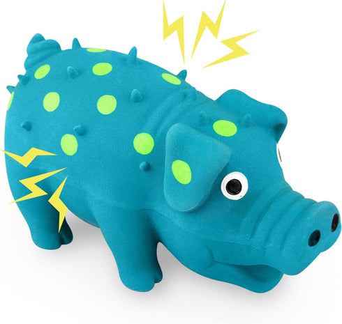 WishLotus Natural Latex Dog Squeaky Toy, Pig-Shaped Dog Chew Toys for Teeth Cleaning, Mini Puppy Chew Toy for Small Dogs to Relieve Stress and Red...