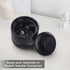 3" x 3" marble salt celler with lid 3.5oz, herb pot & candy bowl for modern kitchen countertop, trinket jewelry dish decorative container (Black)...
