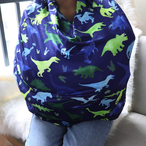 Baby Car Seat Cover, Multi- use Nursing Cover for Breastfeeding, Carseat Cover Boys, Dinosaur Baby Shower Stuff for Newborn, Soft Breathable...