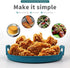 Qiaoer 2 Pack Air Fryer Silicone Liners,8.3 Inch Round Air Fryer Silicone Basket,Heat Resistant Easy Clean Air Fryer Oven Accessories,Foldable Reu...