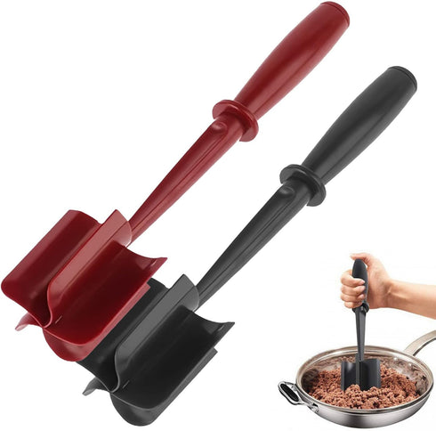 2Pcs Meat Chopper,Ground Beef Meat Masher Chopper Tool,Hamburger Smasher Tool,Plastic Meat Spatula Chopper,Meat Separator Kitchen Tool for Food Po...