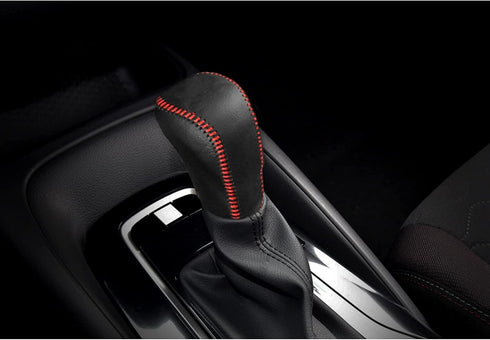 Compatible with DIY Genuine Leather Gear Shift Knob Cover Interior Accessories Protective Cover Decoration for Toyota Corolla 2018 2017 2016 2015 ...