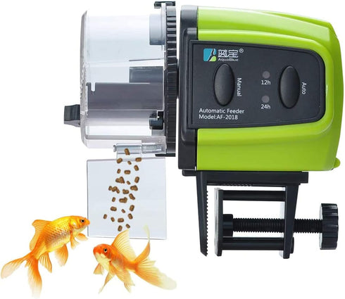 Automatic Fish Feeder, Lychee Fish Feeder Fish Food Vacation Feeder Moisture-Proof Electric Timing Automatic Feeder for Aquarium Fish Tank...