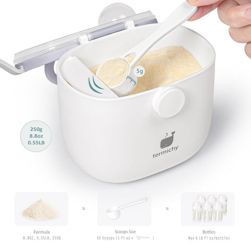 Termichy Baby Formula Dispenser, Portable Formula Dispenser Container with Scoop and Carry Handle for Travel Outdoor Activities for Baby Infant, 5...