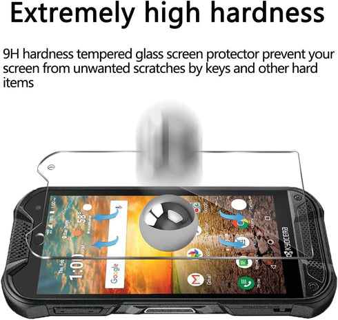 JOKITA 2 Pack Screen Protector for Kyocera DuraForce Pro 2,9H Hardness, Upgrade Edge Protection,Scratch-Resistant, HD Clarity, Anti Fingerprint, E...