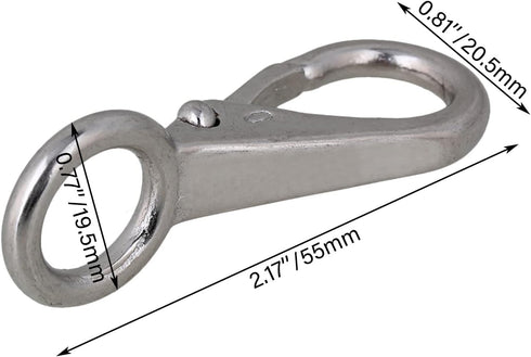 BQLZR Metal Keychains Keyring Key Chain Ring Holder Organizer Stainless Snap Hook for Home,Total Length 55mm (2.17inch) Suitable for Keychains, Ca...