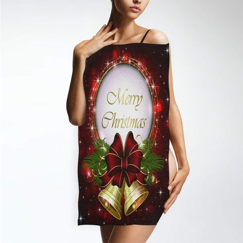 Pfrewn Christmas Bells Bow Hand Towels 16x30 in Red Snowflakes Golden Bathroom Towel Ultra Soft Highly Absorbent Farmhouse Kitchen Dish Towel Wint...